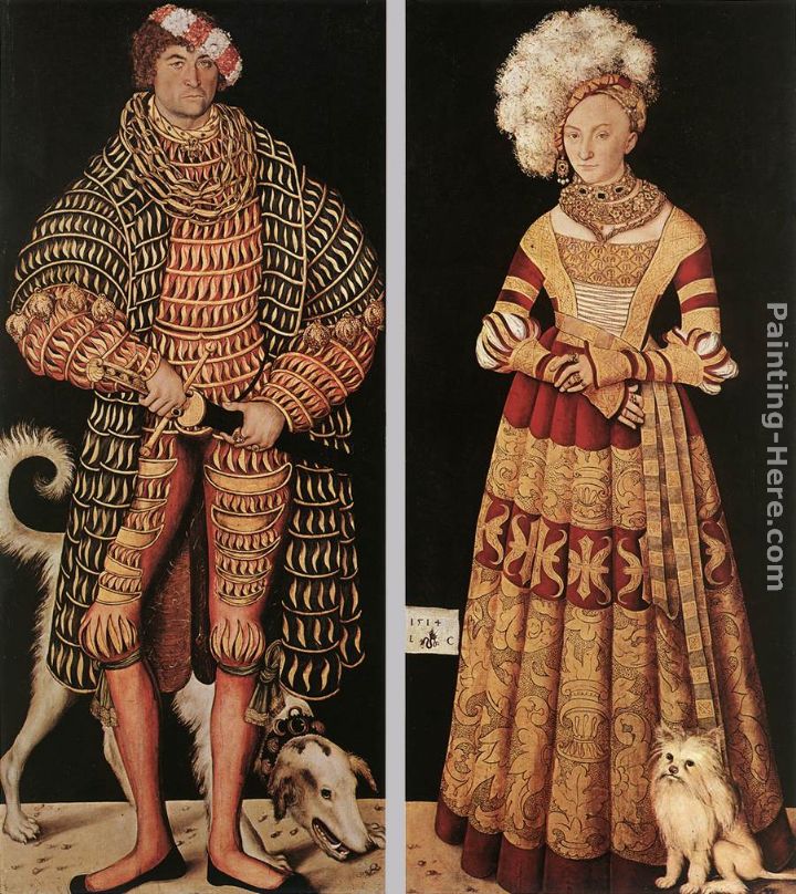 Lucas Cranach the Elder Portraits of Henry the Pious, Duke of Saxony and his wife Katharina von Mecklenburg